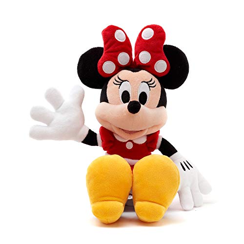 Disney Store Peluche piccolo Minnie, 33 cm, personaggio iconico Disney da coccolare, con vestito rosso a pois e fiocco con dettagli ricamati, per tutte le età