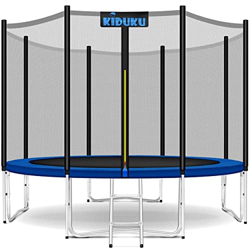 KIDUKU® Trampolino, Tappeto Elastico per Giardino Ø 244 cm | Set Completo con Rete di Sicurezza, Scaletta, Copertura, Ancoraggi e Accessori | Trampolino Elastico per Bambini