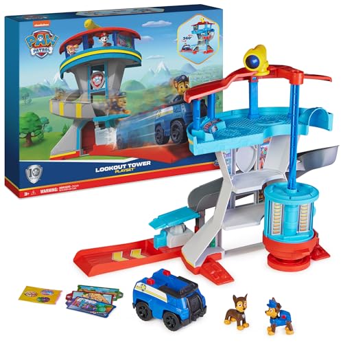 Paw Patrol, Quartier Generale, con Lanciatore per Veicoli, 2 Personaggi Paw Patrol, Veicolo della Polizia di Chase e Accessori, Giocattolo per Bambini e Bambine, 3+ anni