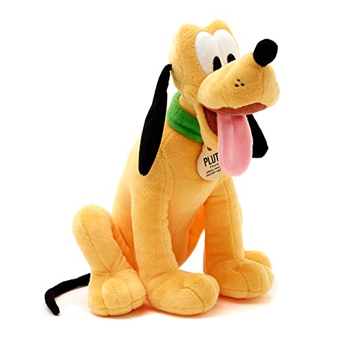 Disney Store Peluche Ufficiale Piccolo di Pluto, 25 cm, iconico Personaggio in Peluche, con la Sua Espressione Simpatica e Una medaglietta con Scritta, per Tutte Le età