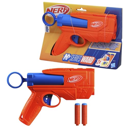 Hasbro Nerf N Series, Ward, Blaster Giocattolo, Per Bambini e Bambine da 8 Anni in Su, Ottima Idea Regalo di Natale, Include 2 Dardi Nerf N1 Ufficiali, Blu e Arancione