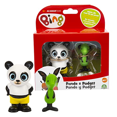 Giochi Preziosi - Bing Set 2 Mini Personaggi, Pando e Padget dai Colori Luminosi e Dalle Giuste Dimensioni per le Mani dei più Piccoli, per Bambinia Partire dai 18 Mesi