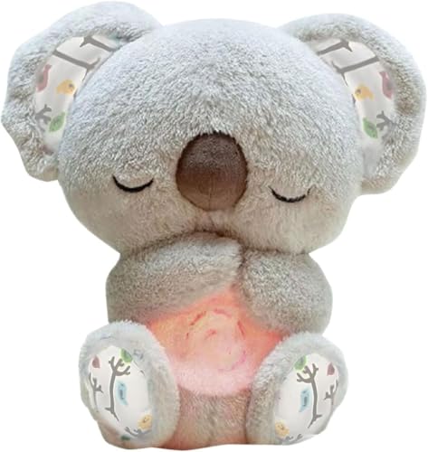 YJWZ Koala Rilassante con Musica per Dormire,Peluche Che Respira con Luci e Suoni Calmanti,Pupazzo Morbido per Neonati e Bambini,Ideale Compagno di Sonno e Regalo Babycare