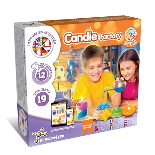 Science4you Laboratorio delle Candele per Bambini 6+ Anni - Kit Fai Da Te Candele Profumate e Colorate, Set con 12 Esperimenti Scientifici, Regalo Lavoretti Creativi per Bambini 6 7 8 9 10+ Anni