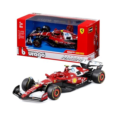 BBURAGO - Ferrari SF-25 F1 2025#44 Hamilton, Auto Diecast in Scala 1:43, Replica Dettagliata Monoposto Ferrari Formula 1, Licenza Ufficiale Ferrari, Età Consigliata 3+ Anni