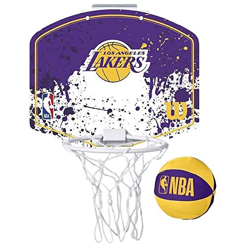 Wilson NBA Team Los Angeles Lakers Mini Hoop WTBA1302LAL, Womens,Mens basketball backboards, purple, One size EU