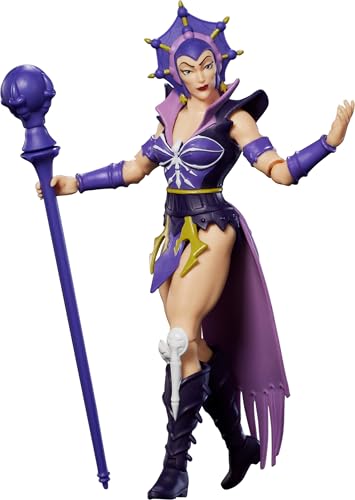 Masters of the Universe Origins - Evil Lyn 200X Collezione Cartoon, action figure della serie TV MOTU anni '80, design dettagliato e accessorio bacchetta, 6+ anni, JHJ95