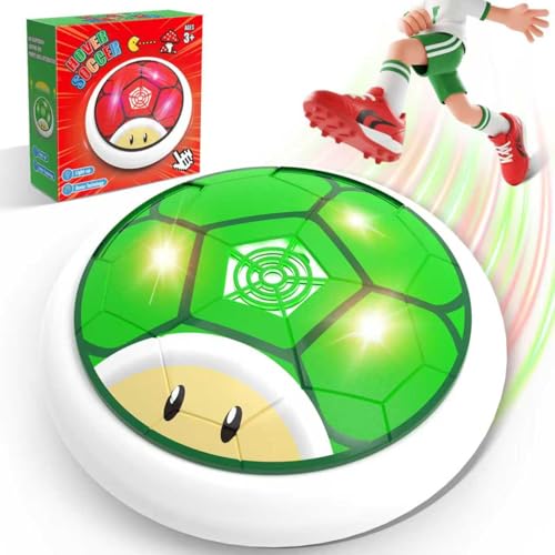 POPERFUN Pallone Calcio Fluttuante con Luci a LED Incandescenti, Hover Soccer Ball Interni Esterni Giocattoli da Calcio per Ragazzi Ragazze 3-12,Air Power Ball Compleanno Natale Regali Verde