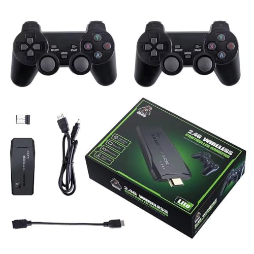 SingYao Console di Gioco Retro Senza Fili, Console Retro Wireless 4K, Set con 2 Controller Neri, Dongle HDMI, 9 Emulatori Integrati, 20.000+ Giochi Preinstallati, Versione 2026