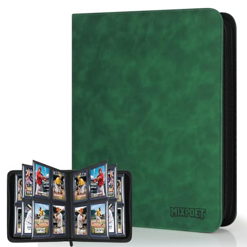 MIXPOET Raccoglitore Top Loader Carte, Album Card Binder 4 Tasche per 112 Top Loaders, Raccoglitori Carte Collezionabili - YGO/PTCG/MTG/TCG Sports Cards, Libro Porta, Non per carte SENZA un Top Loader