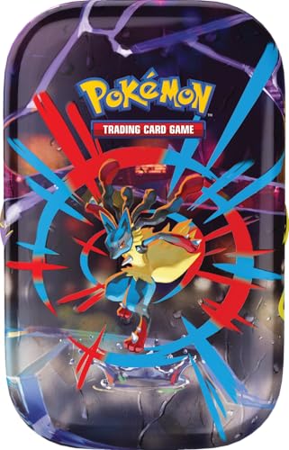 Pokémon: miniscatola da collezione Megaeroi (Mega Lucario) del GCC Pokémon (un foglio di adesivi, una carta con l’illustrazione della miniscatola e due buste di espansione)