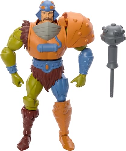Masters of the Universe Origins - Man-At-Arms 200X Collezione Cartoon, action figure della serie TV MOTU anni '80, design dettagliato e accessorio mazza, 6+ anni, JHJ94