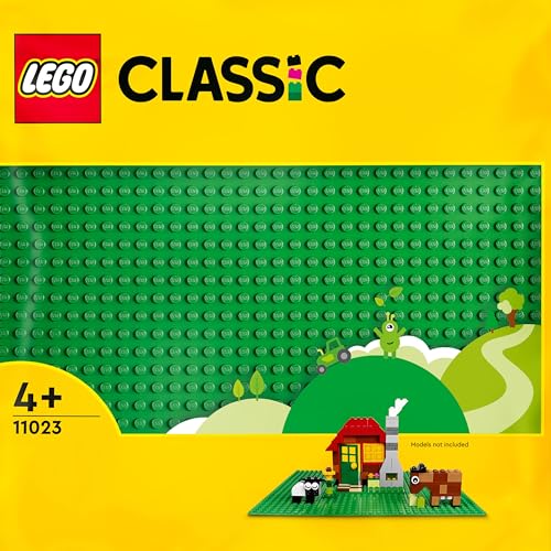 LEGO Classic Base Verde, Tavola per Costruzioni Quadrata con 32x32 Bottoncini, Piattaforma Classica per Mattoncini per Costruire ed Esporre, Set di Giochi per Bambini e Bambine da 4 Anni in su 11023