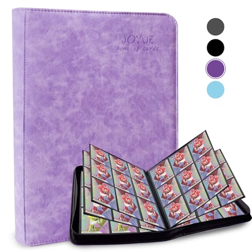 JOYUE Album Carte Raccoglitore Album Collezione Carte, Raccoglitore Carte Grande Album Carte Collezionabili 9 Tasche 30 Pagine Contenere 540 Cartes, Album Porta Carte per Regalo Collezionisti (Viola)