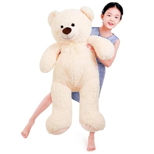 SNOWOLF Gigante XXL Orsacchiotto di Peluche 110cm, Teddy Bear Teddybär Kuschelbär Orsacchiotto Grande Morbido Orsacchiotto Peluche Regalo per Compleanno, San Valentino o Natale (1.1m，Beige)