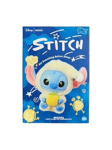 MINISO Disney x Stitch Peluche Sorpresa, Eat Something Before Sleep, Scatola Sorpresa, Peluche Collezionabile, Spedizione Dal Messico, 100% Originale