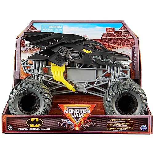 Monster Jam, Camion Mostro Batman Ufficiale, veicolo da collezione Metal, Scala 1:24, Giocattoli per bambini a partire da 3 anni