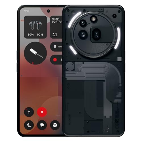 Nothing Phone (3a) Pro 256 GB - smartphone con fotocamera con periscopio da 50 MP, Ultra zoom 60x, ricarica rapida a 50W e 6.77