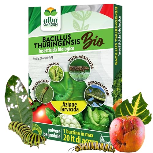 Albagarden - Bacillus Thuringiensis Kurstaki - Insetticida Piante Biologico - Contro le Larve di Parassiti e Insetti dell'orto e Giardino - Polvere Bagnabile x 10 gr