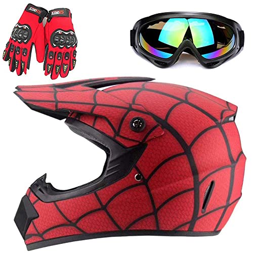 ZJRA Gioventù Caschi del Motociclo,Bicicletta Casco di Guida per Bambini,Ragazzo E Ragazza Motorino Sci ATV del Casco,DOT/Certificazione ECE,Adatto per Tutte Le Stagioni,23,S