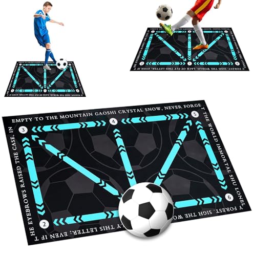 Tappetino da allenamento per calcio, antiscivolo e silenzioso,Tappetino da allenamento per calcio e passo, tappetino antiscivolo per allenamento con palla da calcio (B)