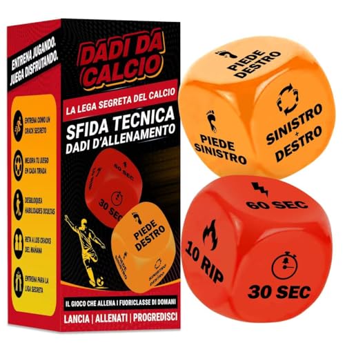 Tomatoys Dadi per Allenamento Calcio (2 pz) | Giochi Sportivi per Ragazzi | Allenamento Tecnico Indoor e Outdoor | Accessori per Ragazzi 8-12 Anni | Gioco di Abilità Divertente