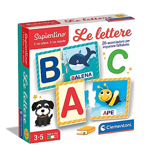 Clementoni - 16785 - Sapientino - Le Lettere - Gioco Educativo 3 Anni, Flashcards Lettere, Imparare L'Alfabeto - Made in Italy