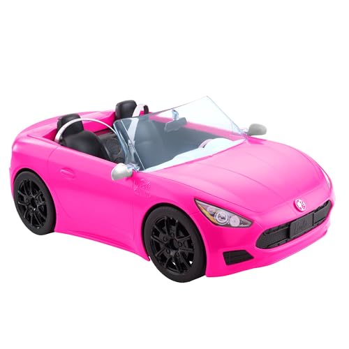 Barbie - Cabrio Veicolo Decapottabile Rosa a Due Posti con Ruote Funzionanti e Dettagli Realistici, Giocattolo per Bambini 3+ Anni, HBT92