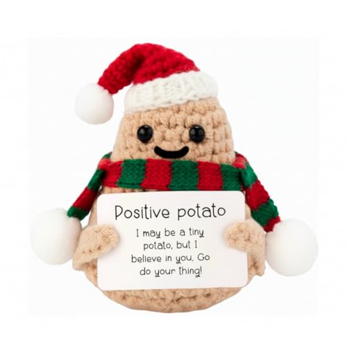 P I X I E Positive Potato Idea Regalo Natale | Mini Peluche - Regalo Originale per Natale - Pensiero per Donna, Sorella, Amica - Ideale per Secret Santa