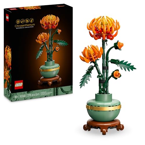 LEGO Botanicals Crisantemo - Fiore Finto Artificiale da Costruire, Decorazione Floreale per Casa, Hobby Creativo per Adulti, Regalo per Donna, Uomo dalla Collezione Botanica - 10368