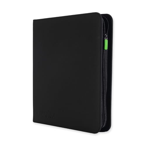 Vault X Raccoglitore per Carte da Collezione a 12 Tasche con Cerniera, 480 Carte, Materiale Exo-Tec per Album, 20 Pagine a Caricamento Laterale, TCG (Nero)