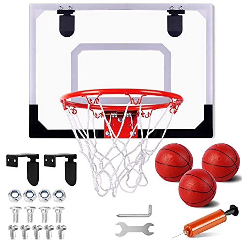 STAY GENT Mini Canestro Basket Kit per Bambini e Adulti, Mini Tabellone Basket da Camera Interno per Porta Muro Montato e Camera, Ufficio, Divertenti set Regalo di Basket per Bambino Ragazzi Ragazze