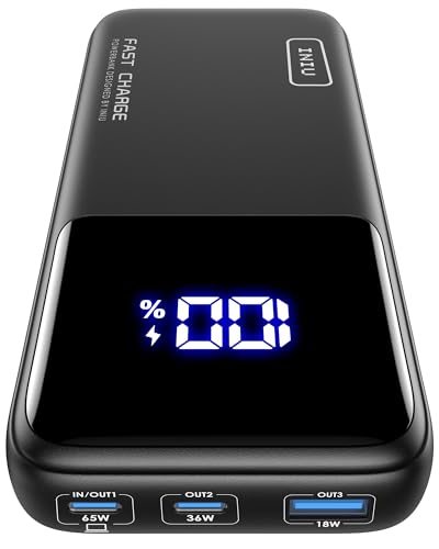 INIU Power Bank, 20000mAh 65W Powerbank Fast Charging, Caricatore Portatile USB C Input & Output Compatibile con MacBook Pro Steam Deck iPhone 16 15 14 13 12 11 Pro Max Mini Max iPad Samsung S23 etc