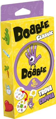 Asmodee: Dobble Classic Blister Eco, Versione Mini, Divertente Gioco di Carte per Tutta la Famiglia, 5 mini giochi, 2-8 Giocatori, 6+ Anni, Edizione in Italiano