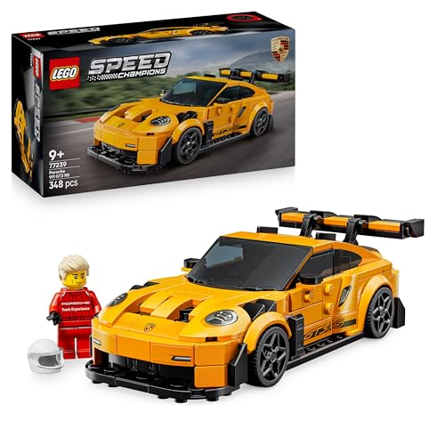 LEGO Speed Champions Super Car Porsche 911 GT3 RS - Modellino di Auto con Minifigure del Pilota - Macchina Giocattolo per Bambini da 9 Anni - Regalo di Compleanno - 77239