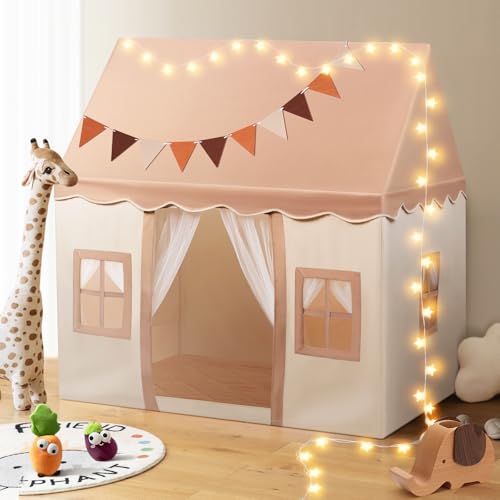 Snookids® Tenda Per Bambini, Tenda Da Gioco Per Interni Con Materasso E Luci La Cameretta, Angolo Accogliente Per Bambin Interni Dai 3 Ai 13 Anni Regali di Compleanno di Natale