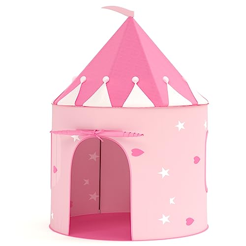 KORIMEFA Tenda da Gioco per Bambini Tenda per Bambini Casetta dei Giochi per Interni ed Esterni Tenda Portatile Campeggio Giochi Esterno Ragazzo e Ragazza Regalo (Rosa)