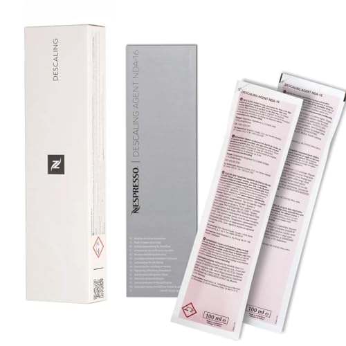 Nespresso Soluzione anticalcare NDA16 – 1 scatola con 2 bustine | Kit decalcificante per tutte le macchine Nespresso | Rimuove il calcare e mantiene la macchina pulita per prestazioni ottimali