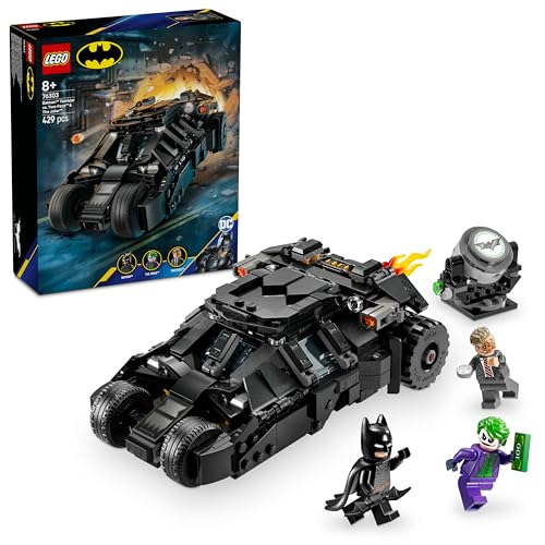 LEGO DC Tumbler di Batman Contro Two-Face e The Joker - Macchina Batmobile Giocattolo da Costruire con 3 Minifigure, Giochi da Supereroi per Bambini e Bambine da 8 Anni in su, Idea Regalo 76303