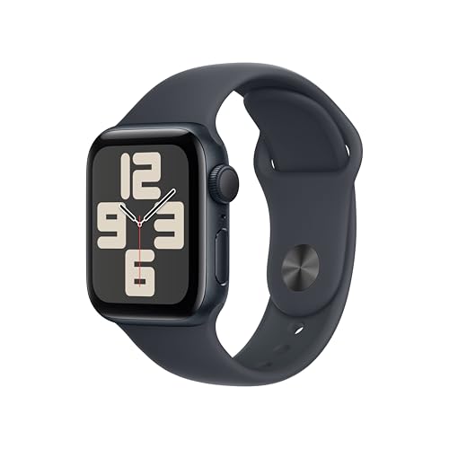 Apple Watch SE (2ª gen.) GPS 40 mm Smartwatch con cassa in alluminio Mezzanotte e Cinturino Sport Mezzanotte - S/M. Tracker per il fitness e il sonno, app Battito, Rilevamento incidenti