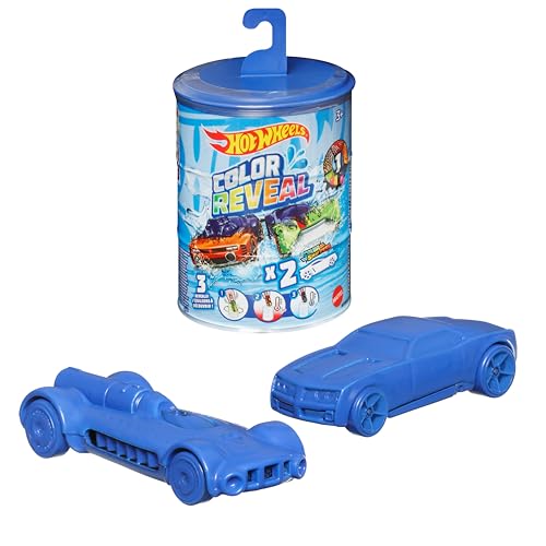 Hot Wheels Color Reveal Confezione da 2 Veicoli in scala 1:64 (Un set a sorpresa tra stili assortiti), Macchinine Cambia Colore, Giocattolo per Bambini 3+Anni, GYP13