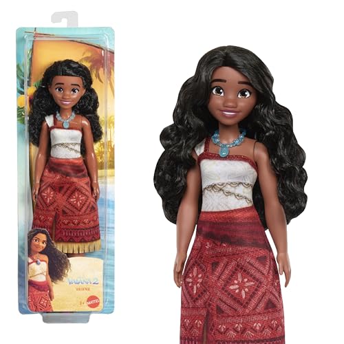 Mattel Disney Oceania 2 - Vaiana, bambola alla moda con outfit rimovibile ispirato al film e 2 accessori inclusi, collana e cavigliera, giocattolo per bambini, 3+ anni, JBT56