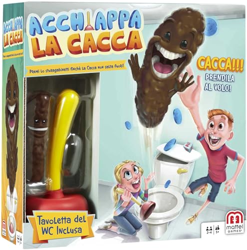 Mattel Games- Acchiappa la Cacca con Toilet Incluso, Gioco da Tavolo per Bambini 5 + Anni, FWW30