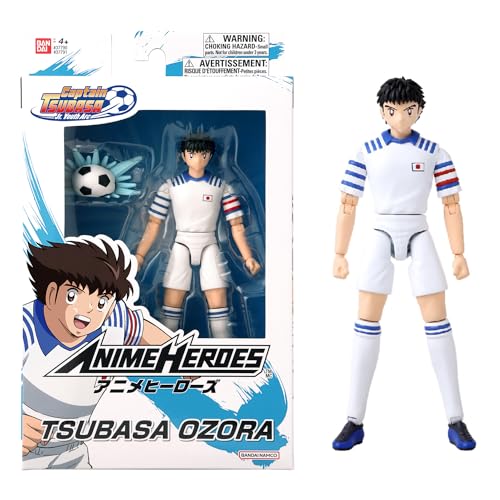 Bandai - Anime Heroes - Captain Tsubasa Holly e Benji - Action Figure Anime Heroes 17cm - Action figure articolata con accessori Tsubasa Ozora - Figura manga - Giocattolo per bambini 4 anni e + -37791