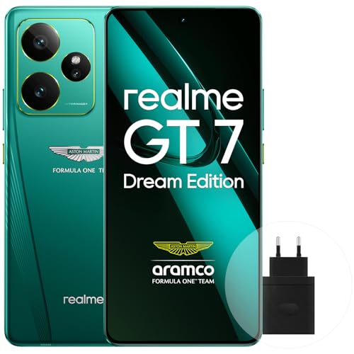 realme GT7 5G Smartphone,16+512GB,Aston Martin Verde,Batteria 7000mAh,120W charge,Processore Dimensity 9400e, Fotocamera IMX906 50MP, AI Planner, GT 7