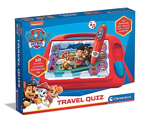 Clementoni Sapientino Travel Quiz Paw Patrol - Gioco Educativo Elettronico, Penna Interattiva, Adatto A Bambini E Bambine A Partire dai 4 Anni, Lingua Italiano, Made in Italy, 16335