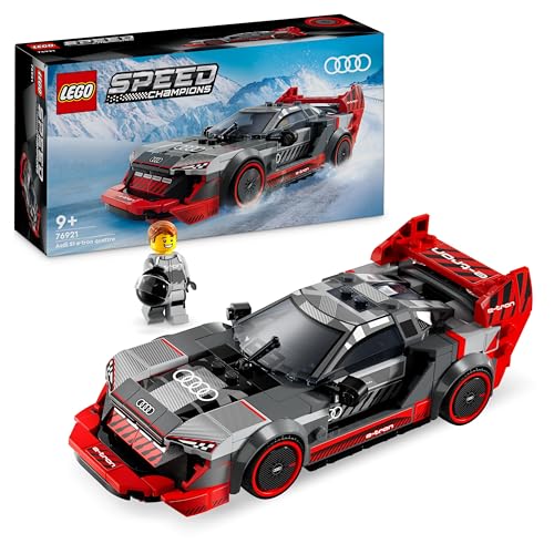 LEGO Speed Champions Auto da Corsa Audi S1 E-Tron Quattro, Modellino da Costruire di Macchina Giocattolo per Bambini e Bambine da 9 Anni in su con Minifigure del Pilota, Veicolo da Esposizione 76921