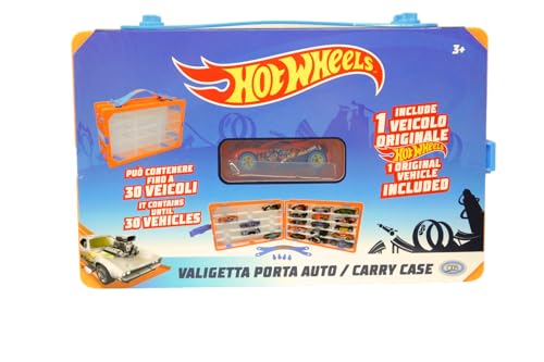 ODS - Hot Wheels, Carry Case Valigetta Porta Veicoli Apribile, Inclusa 1 Auto Originale, Contiene fino a 30 Macchinine, Età Consigliata +3 Anni