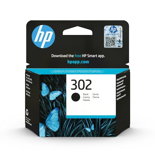 HP 302 F6U66AE Cartuccia Originale da 190 Pagine, Compatibile con Stampanti DeskJet 1110, 2130, 3630, Envy 4520, OfficeJet 3830, 4650, 5220, e 5230, Nero