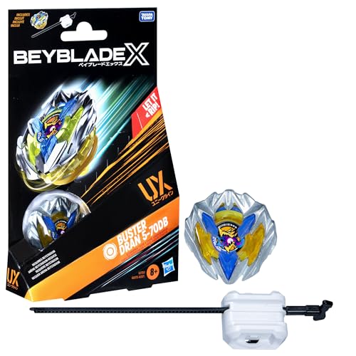 Beyblade X, Starter Pack, Buster Dran 5-70DB UX con trottola e lanciatore